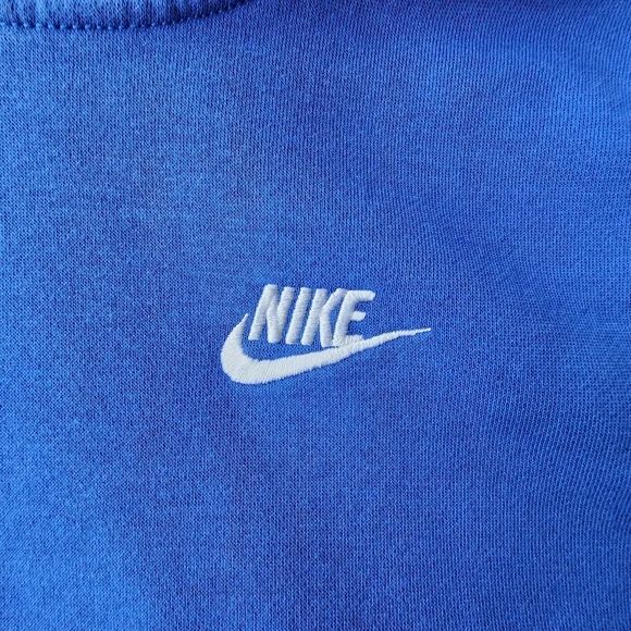 Nike Youth XL Blue Pullover Hoodie Small Swoosh Fleece Sweatshirt Kids - Picture 6 of 8